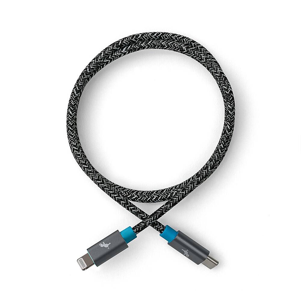 Alt View 12. Nimble - Eco-Friendly PowerKnit USB-C to Lightning Cable, 1 Meter - Space Gray.