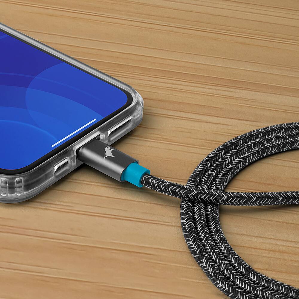 Alt View 16. Nimble - Eco-Friendly PowerKnit USB-C to Lightning Cable, 1 Meter - Space Gray.