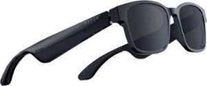 Razer - Geek Squad Certified Refurbished Anzu Smart Glasses Large Rect Frame Bundle w Blue Light Filter and Polarized Lenses - Black - Front_Zoom