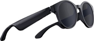 Razer - Geek Squad Certified Refurbished Anzu Smart Glasses Large Round Frame Bundle with Blue Light Filter and Polarized Lenses - Black - Front_Zoom