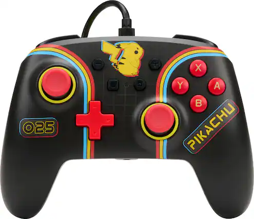 Front. PowerA - Enhanced Wired Controller for Nintendo Switch - Pokemon: Pikachu Arcade.