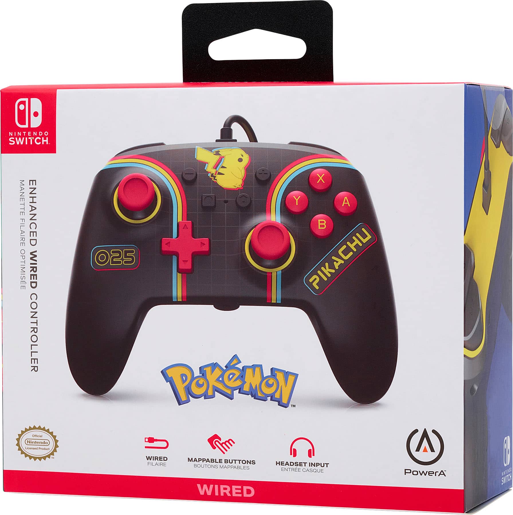 Alt View 17. PowerA - Enhanced Wired Controller for Nintendo Switch - Pokemon: Pikachu Arcade.