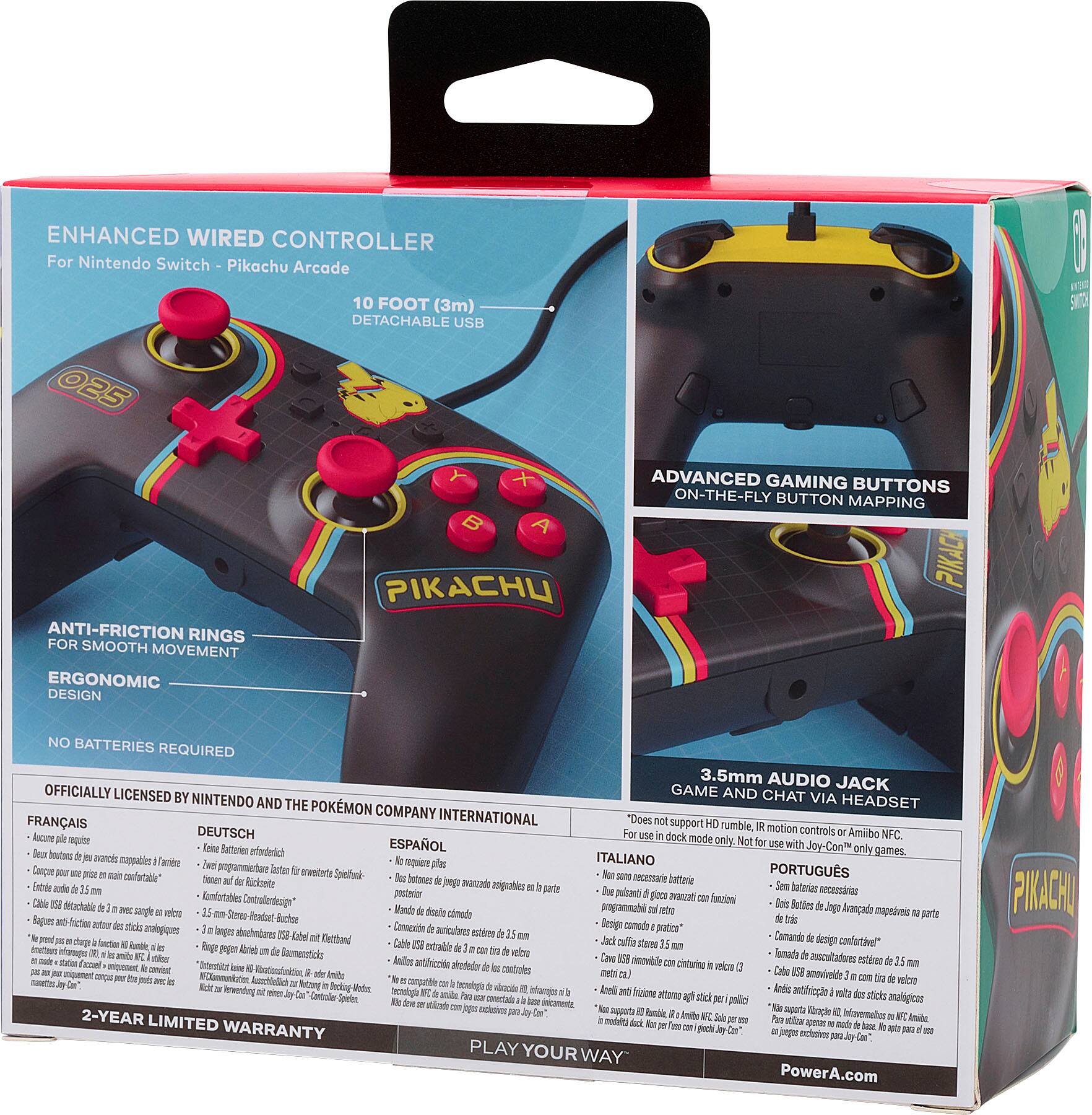 Alt View 18. PowerA - Enhanced Wired Controller for Nintendo Switch - Pokemon: Pikachu Arcade.