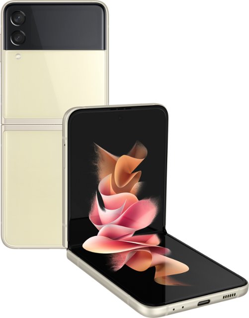 Front Zoom. Samsung - Galaxy Z Flip3 5G 128GB - Cream (AT&T).