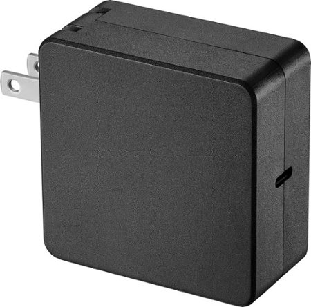 Best Buy essentials™ - 45 W USB-C Compact and Foldable Wall Charger for Smartphones, Tablet, and More - Black
