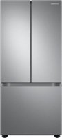Samsung - 22 cu. ft. Smart 3-Door French Door Refrigerator - Stainless steel - Front_Zoom