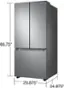 Alt View 11. Samsung - 22 cu. ft. 3-Door French Door Smart Refrigerator with All-Around Cooling - Stainless Steel.