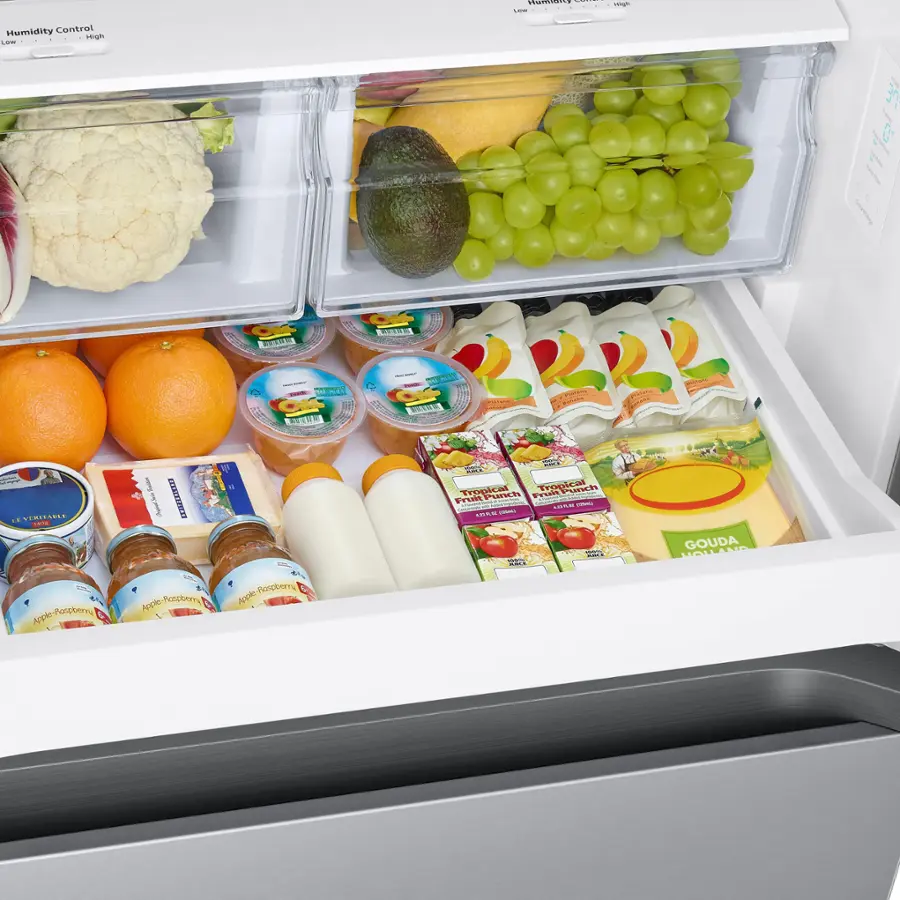 Alt View 15. Samsung - 22 cu. ft. 3-Door French Door Smart Refrigerator with All-Around Cooling - Stainless Steel.