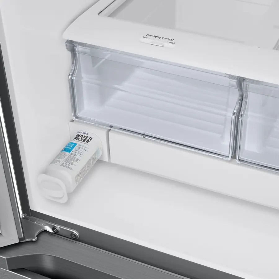 Alt View 20. Samsung - 22 cu. ft. 3-Door French Door Smart Refrigerator with All-Around Cooling - Stainless Steel.