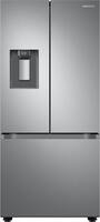 Samsung - 30 in. Wide 22 cu. ft. 3-Door French Door Smart Refrigerator with External Water Dispenser - Stainless Steel - Front_Zoom