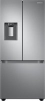 Samsung - 22 cu. ft. Smart 3-Door French Door Refrigerator with External Water Dispenser - Stainless steel - Front_Zoom