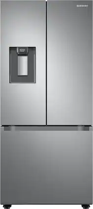 Samsung - 22 cu. ft. 3-Door French Door Smart Refrigerator with External Water Dispenser - Stainless Steel