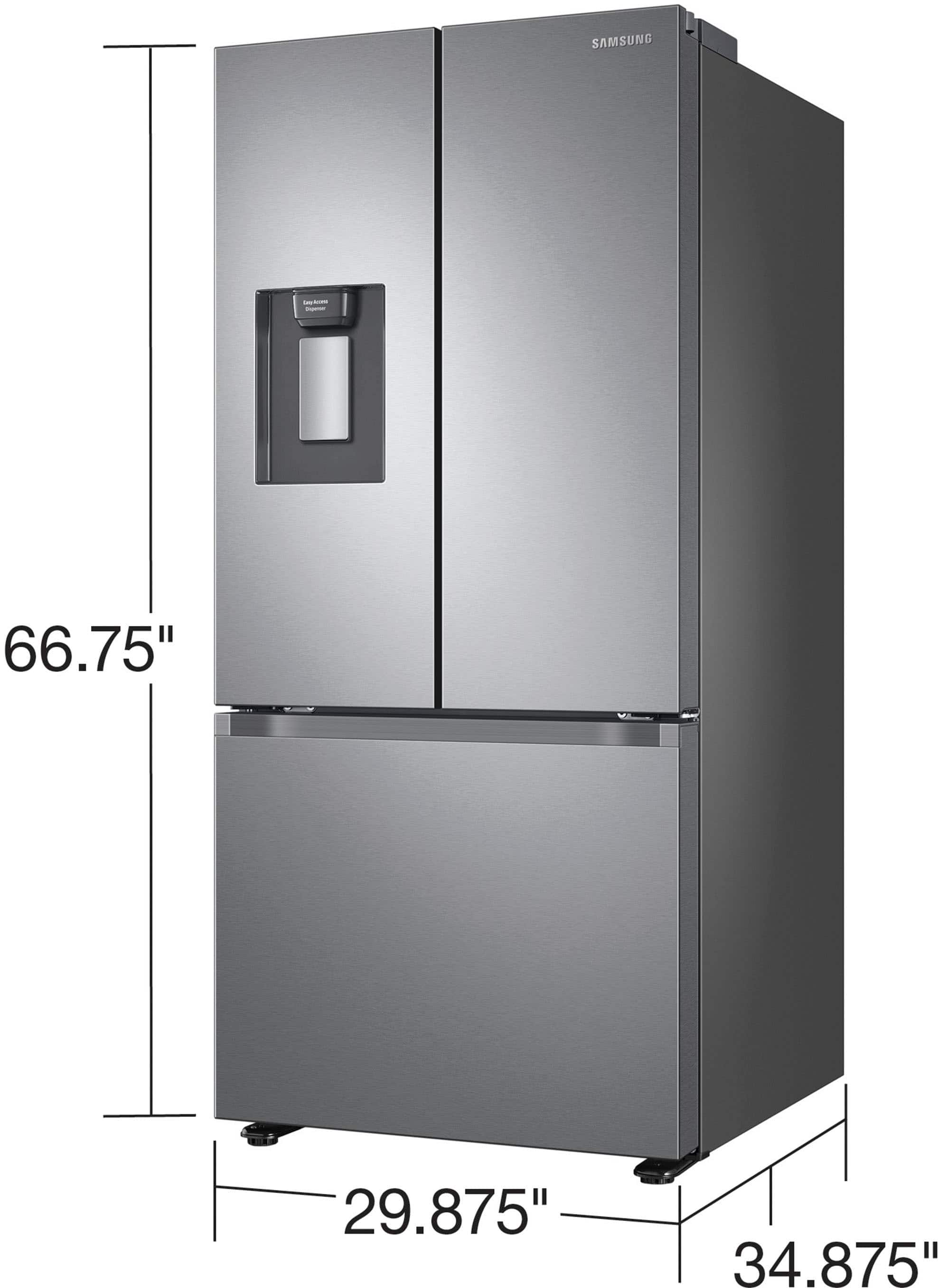 Alt View 11. Samsung - 22 cu. ft. 3-Door French Door Smart Refrigerator with External Water Dispenser - Stainless Steel.
