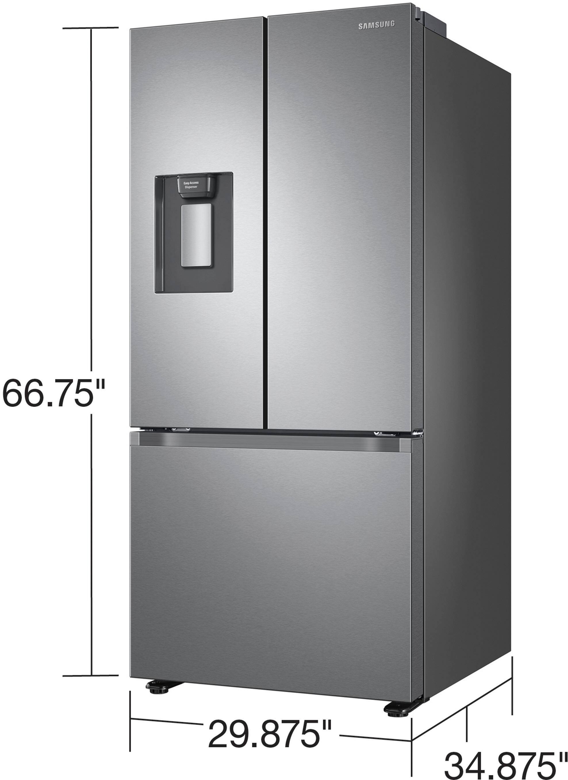 Alt View 11. Samsung - 22 cu. ft. 3-Door French Door Smart Refrigerator with External Water Dispenser - Stainless Steel.