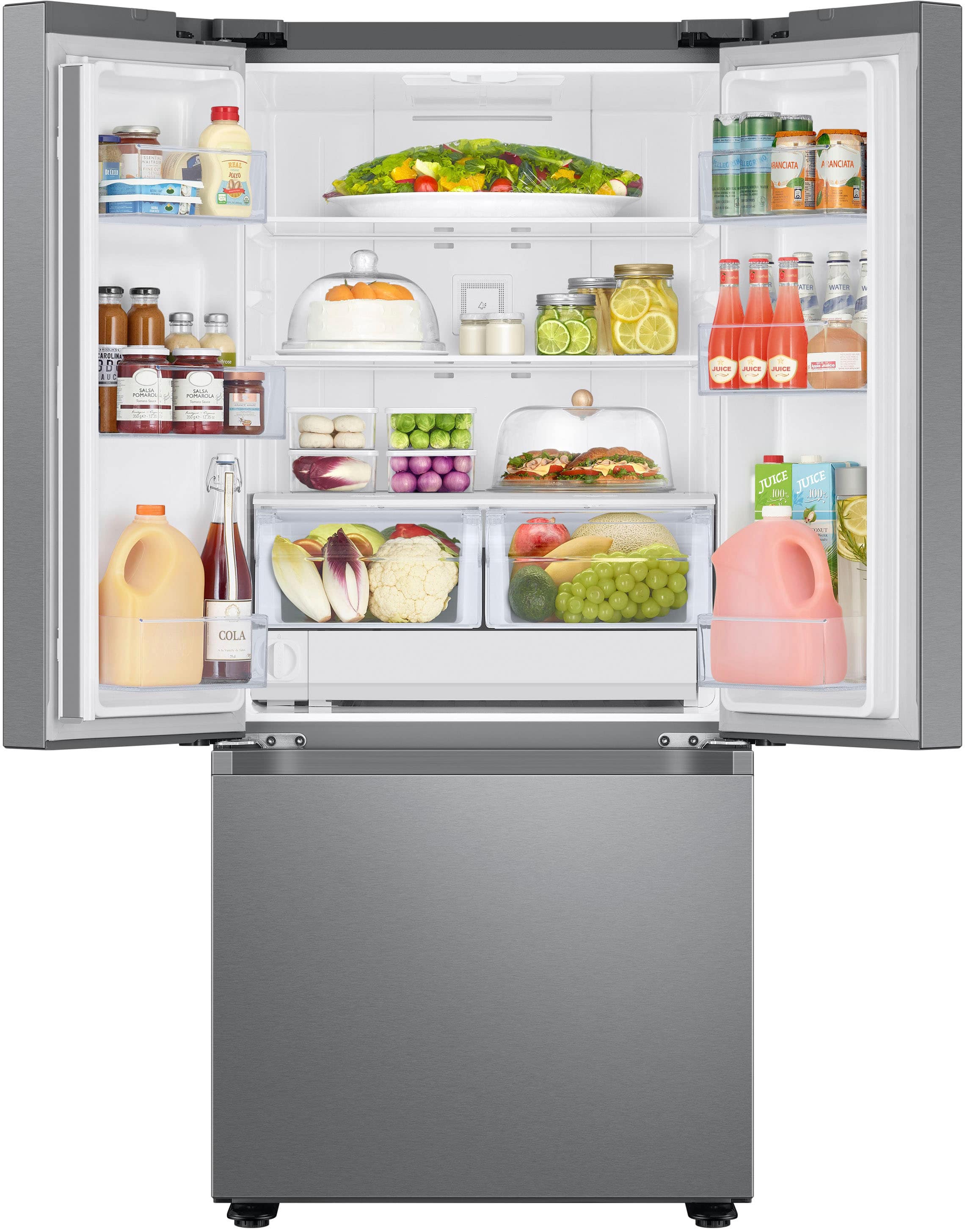 Alt View 14. Samsung - 22 cu. ft. 3-Door French Door Smart Refrigerator with External Water Dispenser - Stainless Steel.
