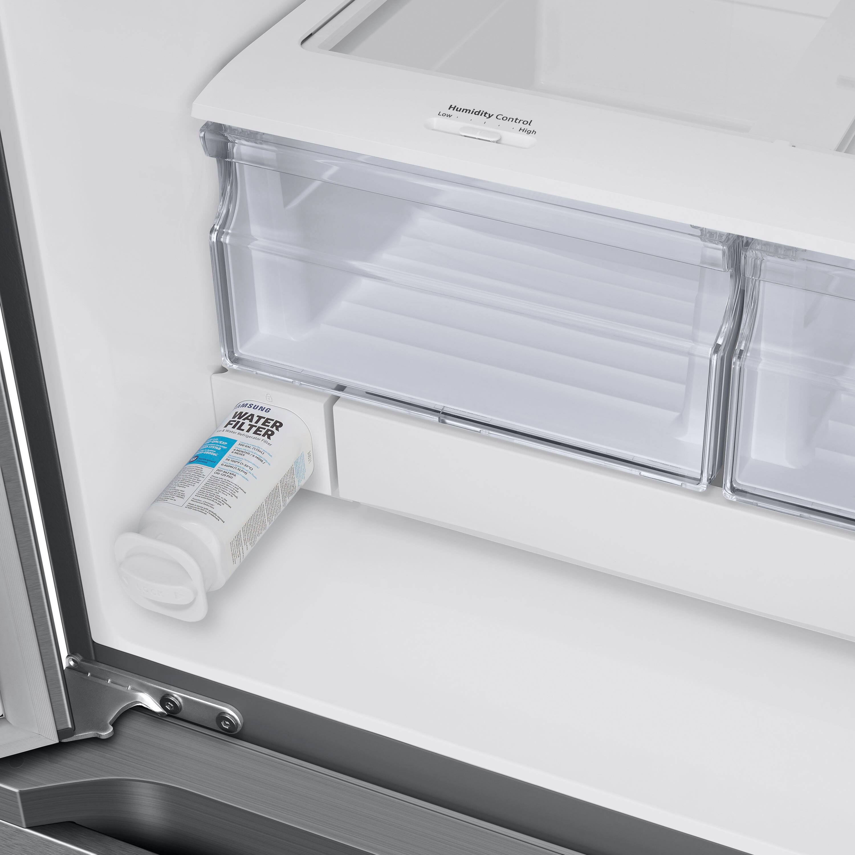 Alt View 20. Samsung - 22 cu. ft. 3-Door French Door Smart Refrigerator with External Water Dispenser - Stainless Steel.