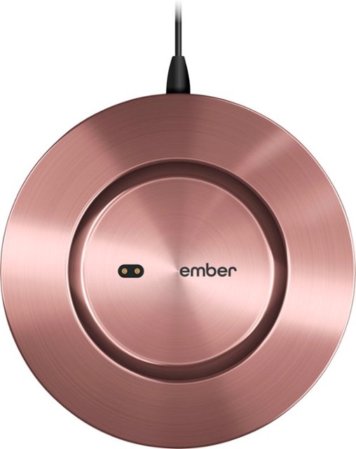 Front Zoom. Ember - Mug² Charging Coaster - Rose Gold.