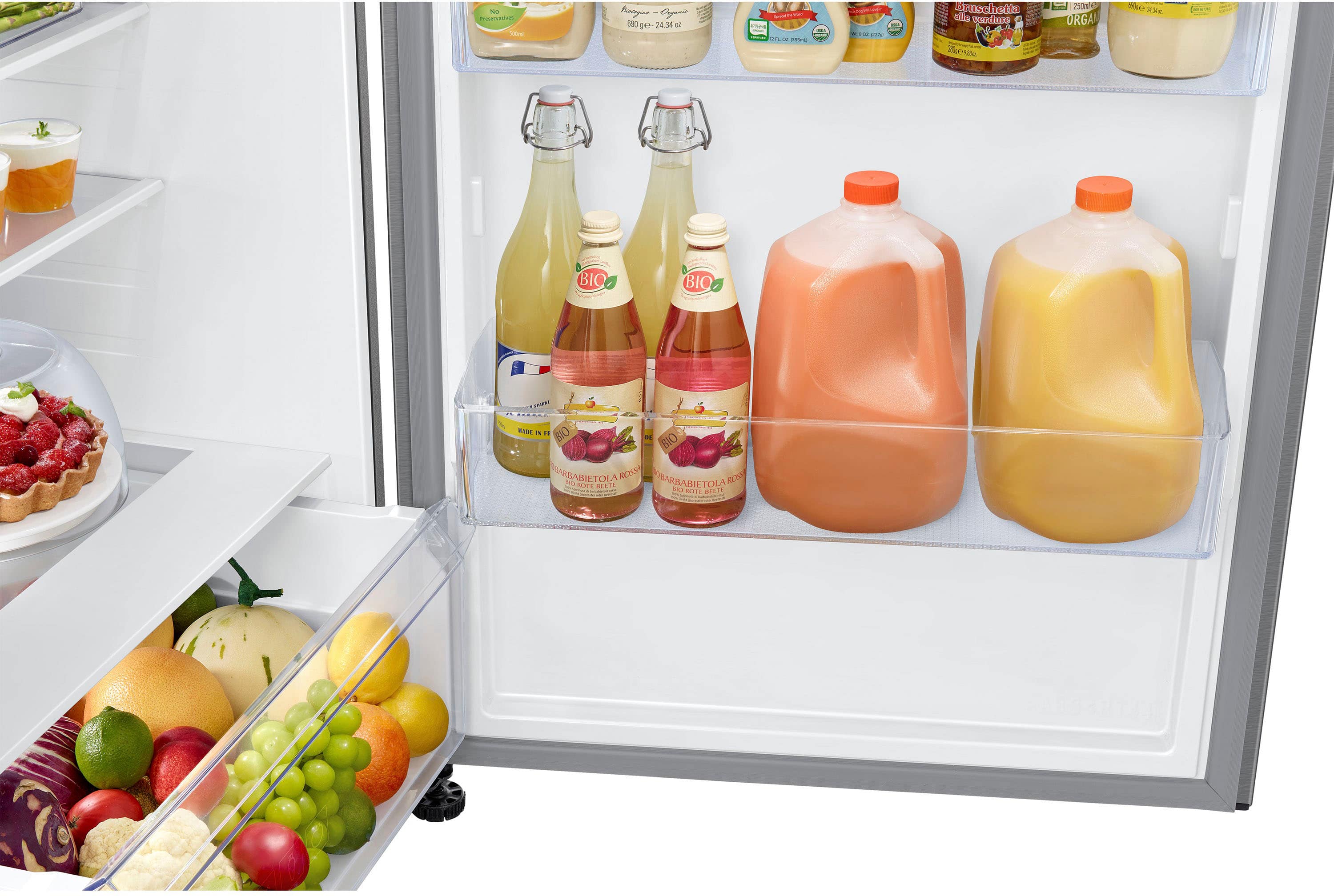 Alt View 16. Samsung - 15.6 cu. ft. Top Freezer Refrigerator with All-Around Cooling - Stainless Steel.