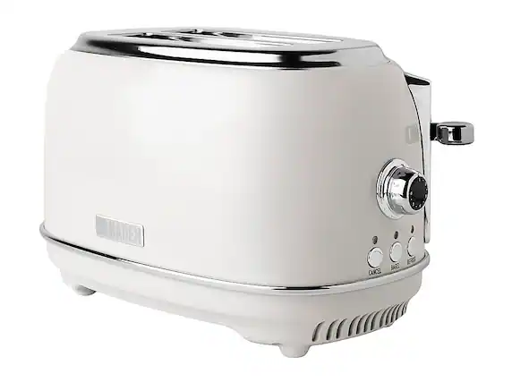 Angle. Haden - Heritage 2 Slice Toaster - Ivory.