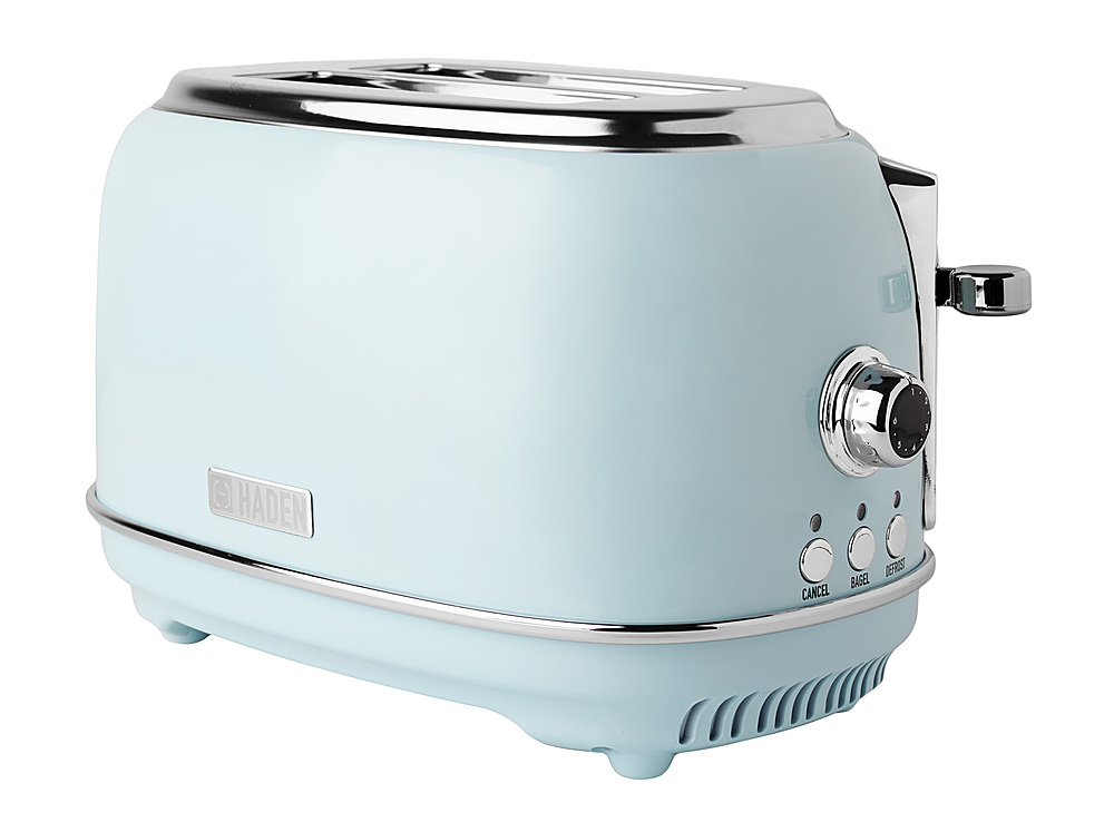 Angle View: Haden - Heritage 2-Slice Wide Slot Toaster with Removable Crumb Tray and Multiple Settings - Turquoise Blue