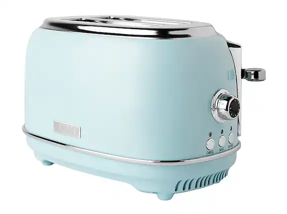 Angle. Haden - Heritage 2 Slice Toaster - Turquoise.