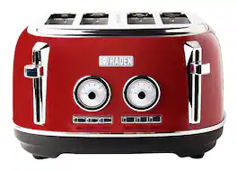 Haden - Dorset 4-Slice Wide Slot Toaster - Rectory Red