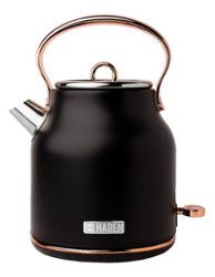 Haden - Heritage  1.7 Liter Electric Kettle Stainless Steel with Auto Shut -Off - Black/Copper - Angle_Zoom