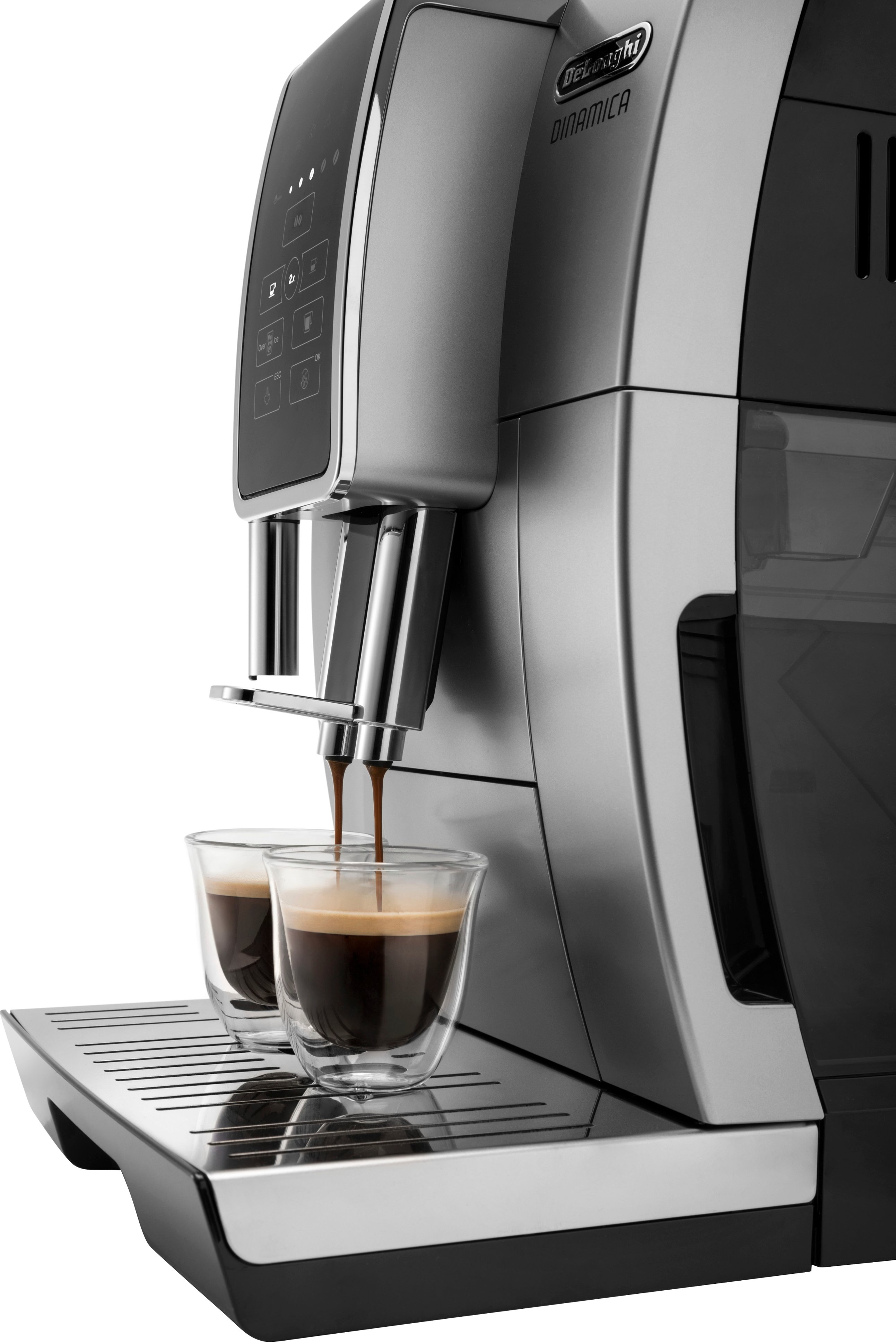 De'Longhi - Dinamica TrueBrew Over Ice Fully Automatic Coffee and Espresso  Machine, with Premium Adjustable Frother - Chrome and Black
