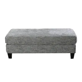 Manhattan Lane - Fabric Upholstered Wooden Ottoman with Tapered Legs - Gray