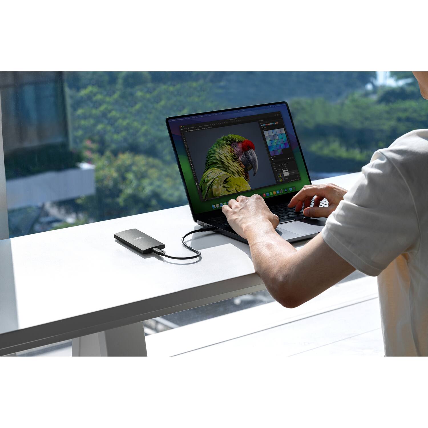 Alt View 7. Lexar - Lexar Lexar SL300 1TB Portable SSD, Black - Black.