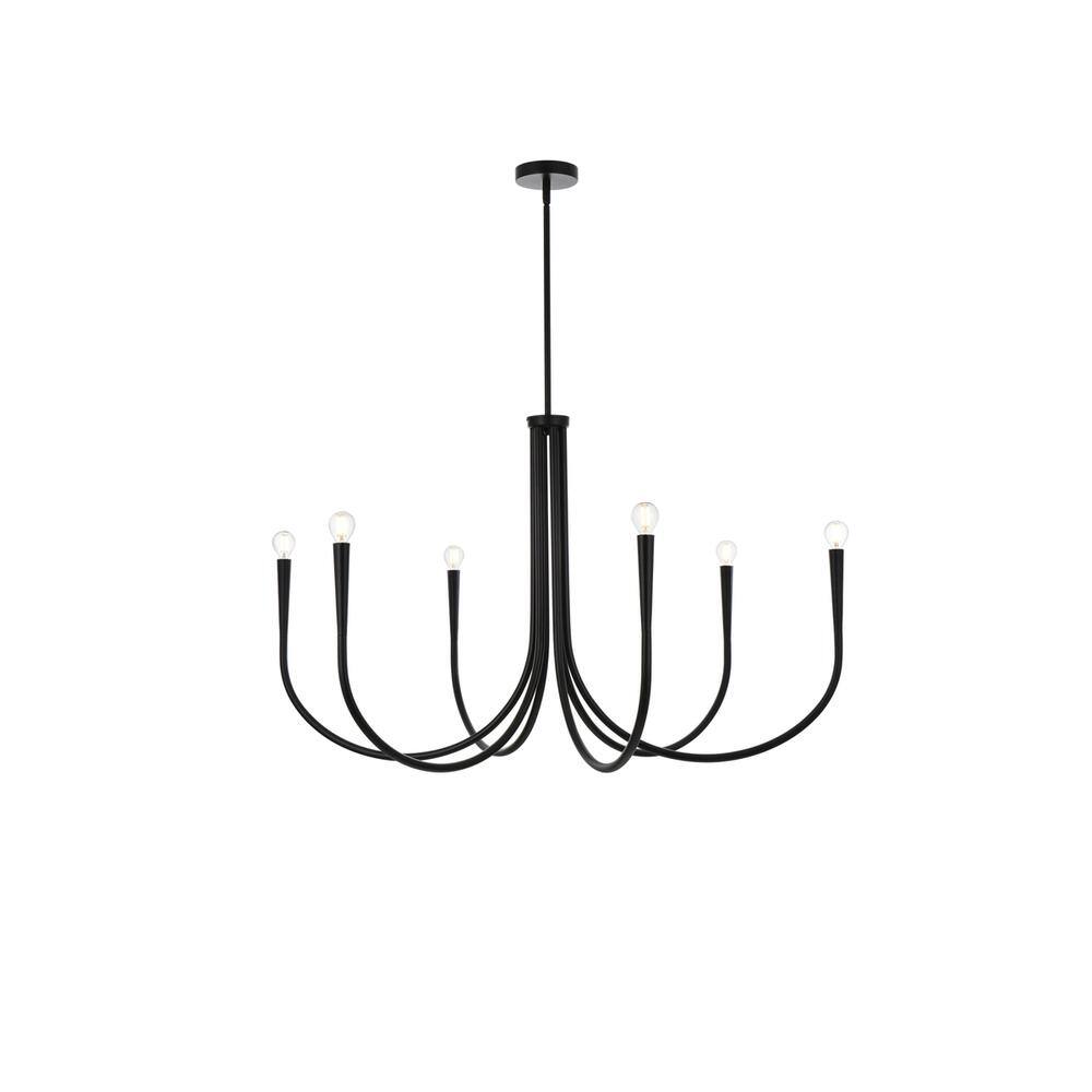Alt View 4. Living District - Layne 42 inch chandelier in Black - Black.