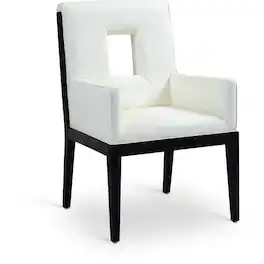 Meridian Furniture - Gwendolyn Cream Vegan Leather Dining Arm Chair - Beige