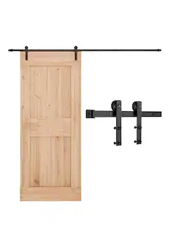 VEVOR - 10FT Sliding Barn Door Hardware Kit, 330 LBS Weight Capacity,Compatible with 60 Inches Max Width & 1-3/8 to 1-3/4 Inches - Black