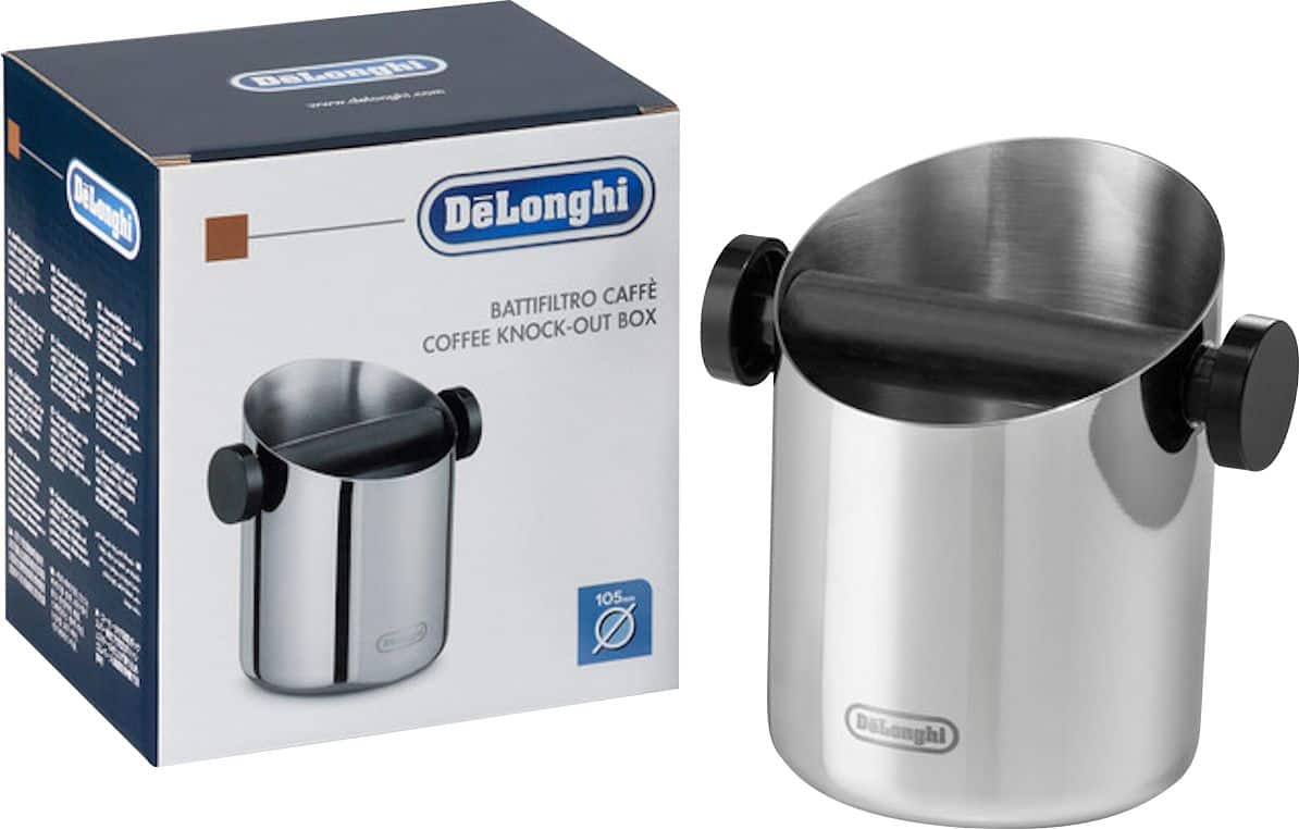 De'Longhi - De’Longhi Knock Box DLSC059 - Polished Stainless Steel - Front_Zoom
