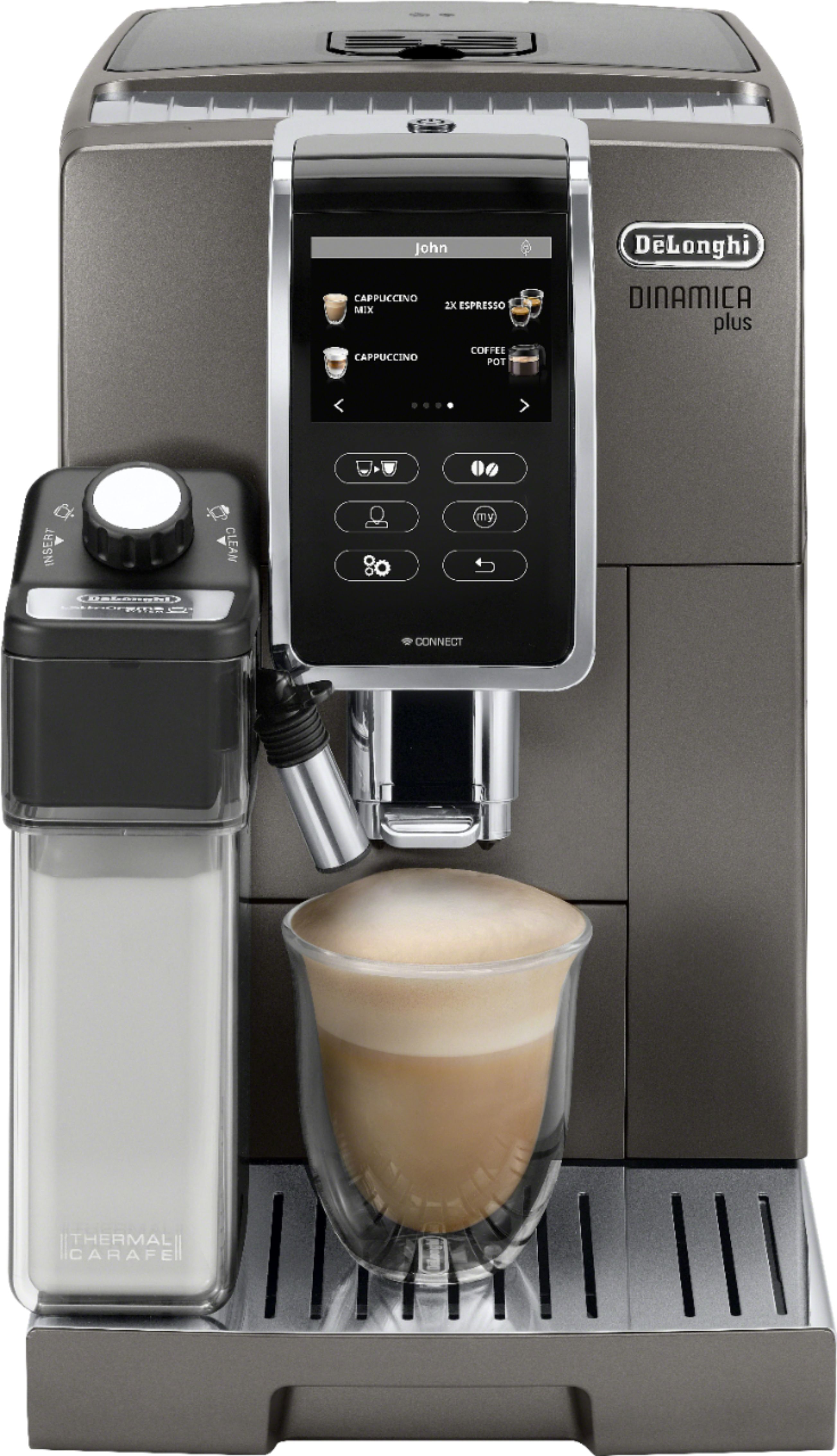 gemiddelde Doe een poging Verspilling De'Longhi Dinamica Plus Fully Automatic Espresso Machine with Built-in  Grinder Titanium ECAM37095TI - Best Buy