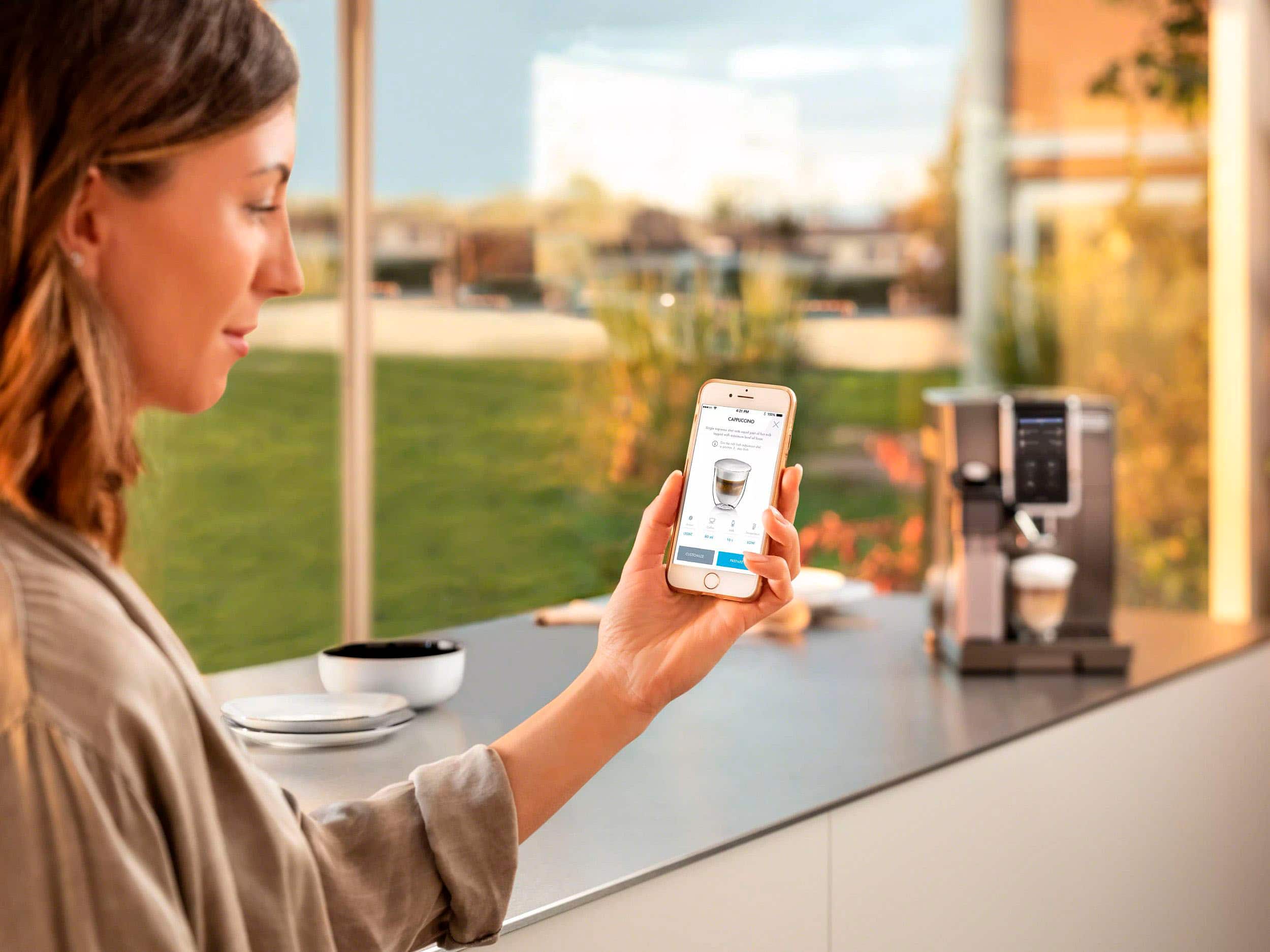 Alt View 16. De'Longhi - Dinamica Plus Connected Fully Automatic Espresso Machine with Built-in Grinder - Titanium.