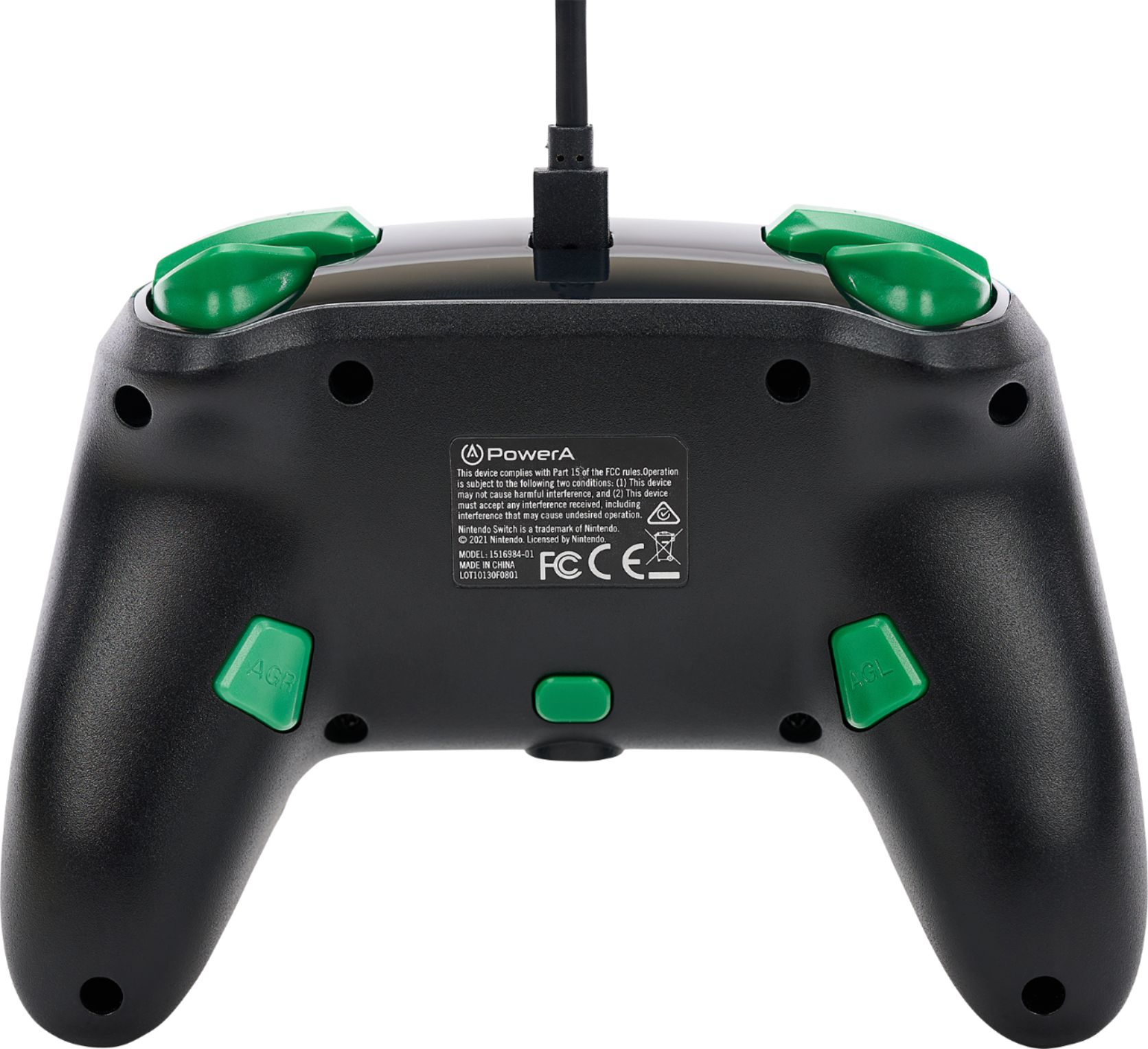 Back View: PowerA Enhanced Wired Controller for Nintendo Switch - Heroic Link