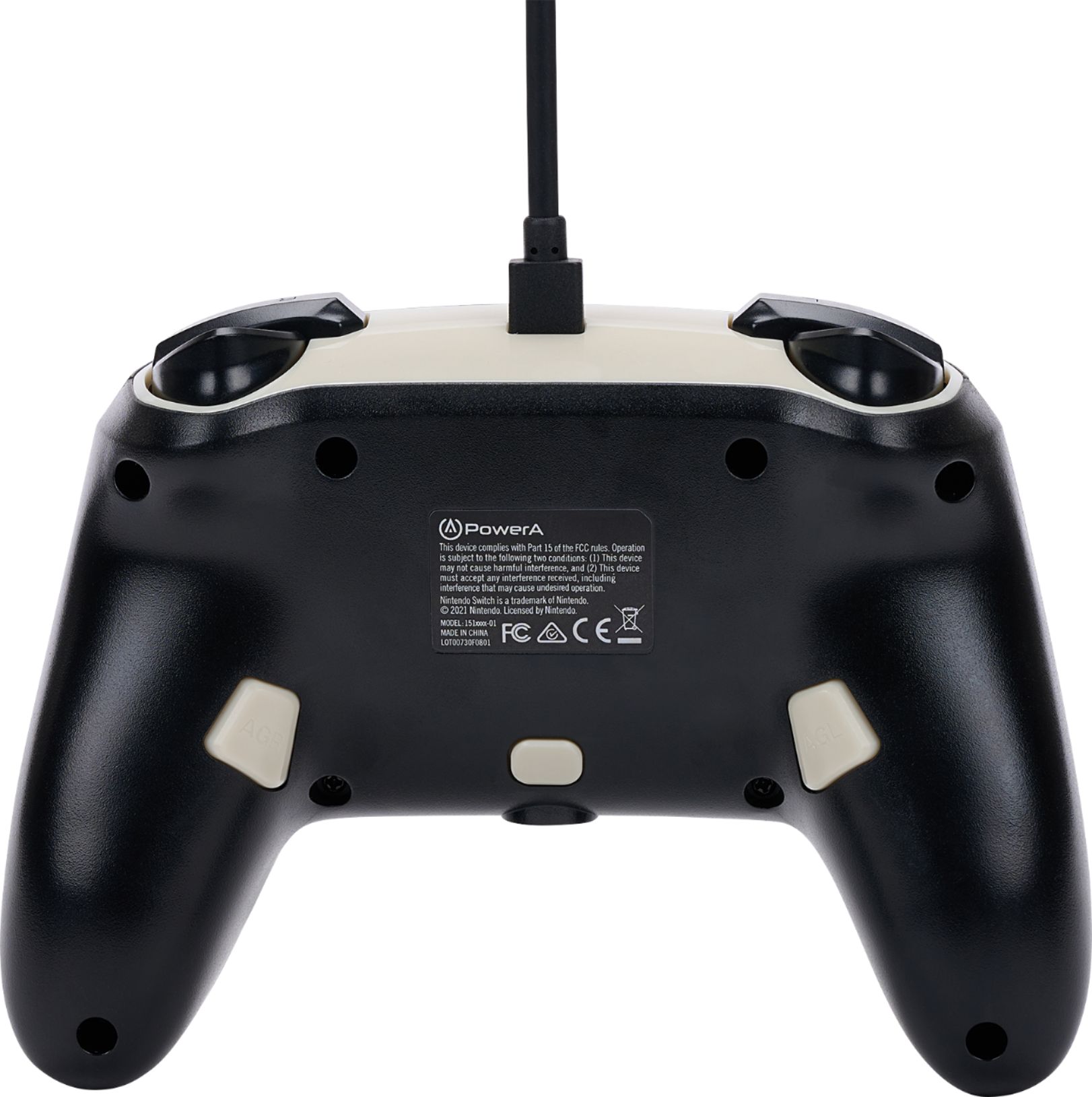 Back View: PowerA - Enhanced Wired Controller for Nintendo Switch - Power-Up Mario