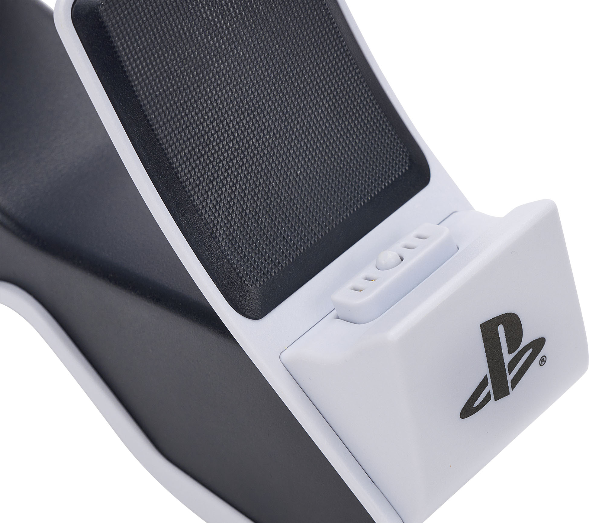 Back View: PowerA - Twin Charging Station for DualSense Wireless Controllers - PS5 White