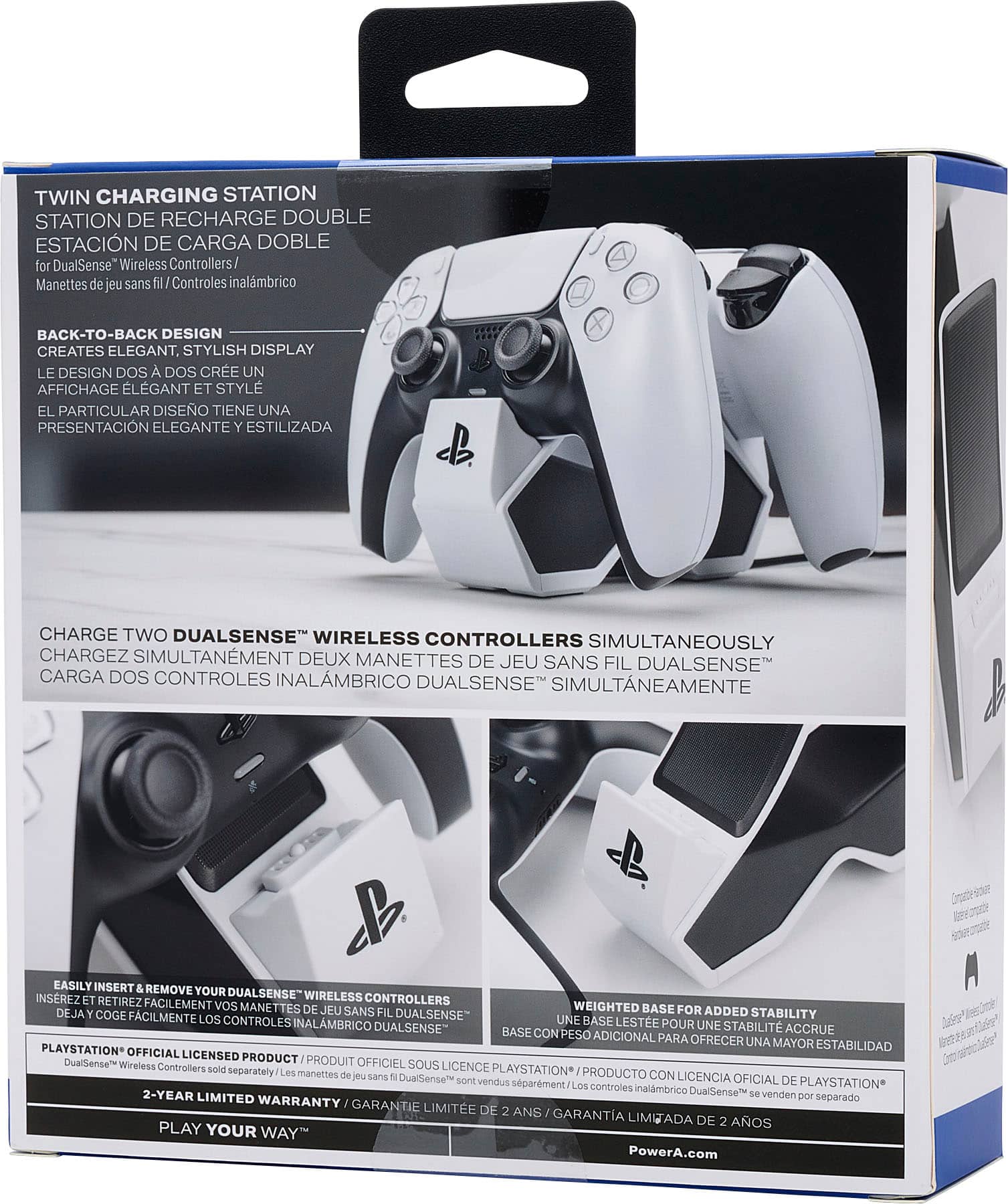 Alt View 18. PowerA - Twin Charging Station for DualSense Wireless Controllers - PS5 White.