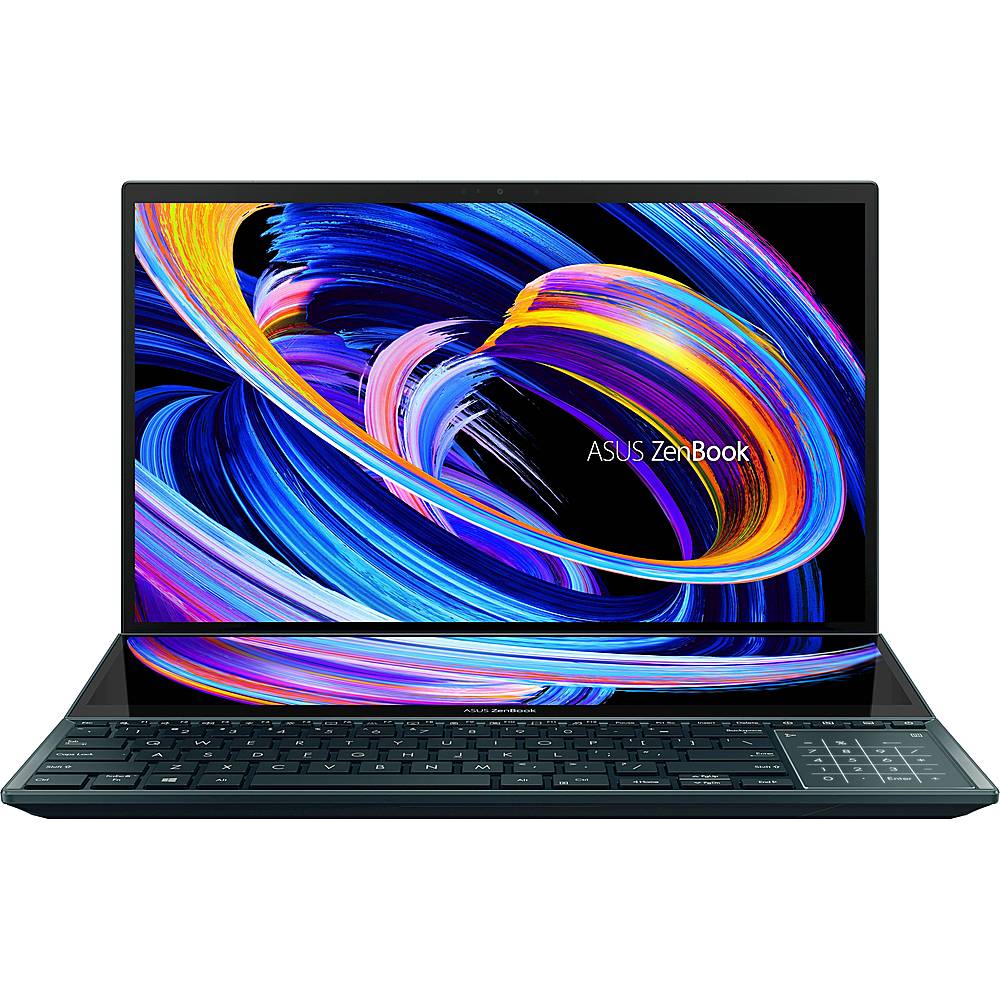ASUS – ZenBook Pro Duo 15.6″ 4K Ultra HD Touch-Screen Laptop – Intel Core i7 – 32GB Memory – NVIDIA GeForce RTX 3070 – 1TB SSD – Celestial Blue