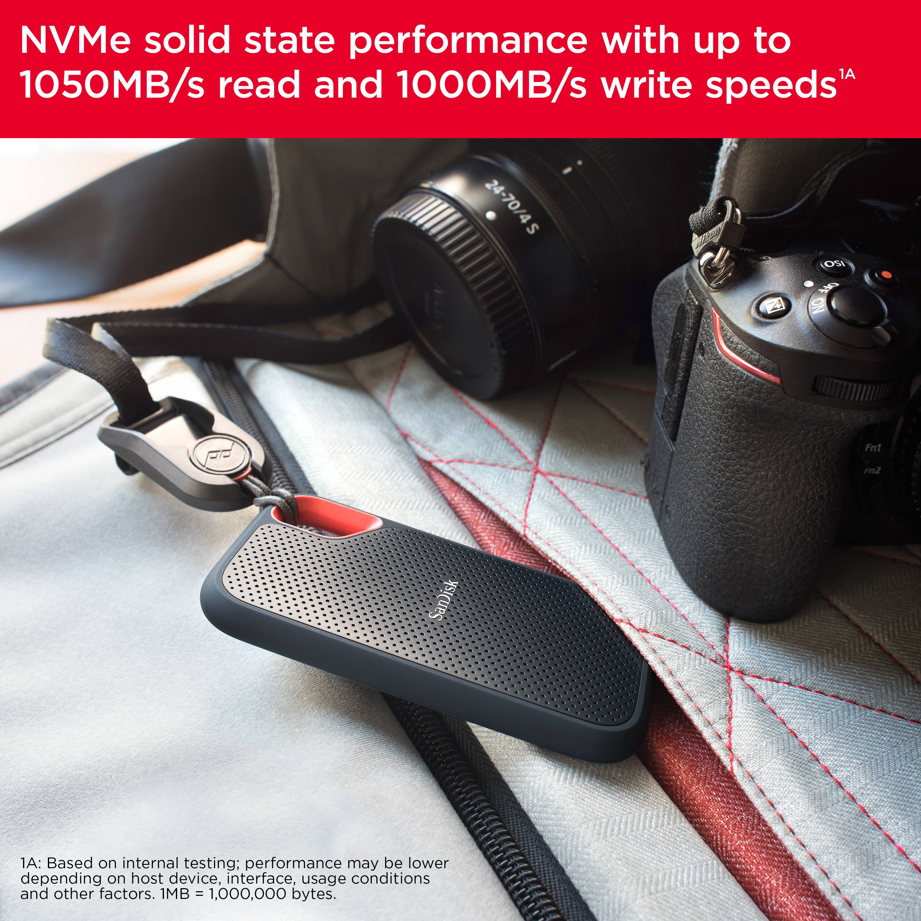 "NVMe solid state performance with up to 1,050MB/s read and 1,000MB/s write speeds."
