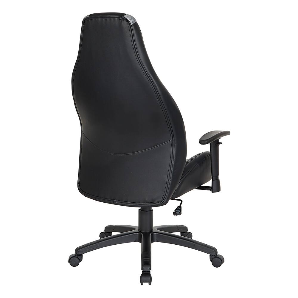 Alt View 12. OSP Home Furnishings - Commander Gaming Chair in Black Faux Leather and Grey Accents - Gray.