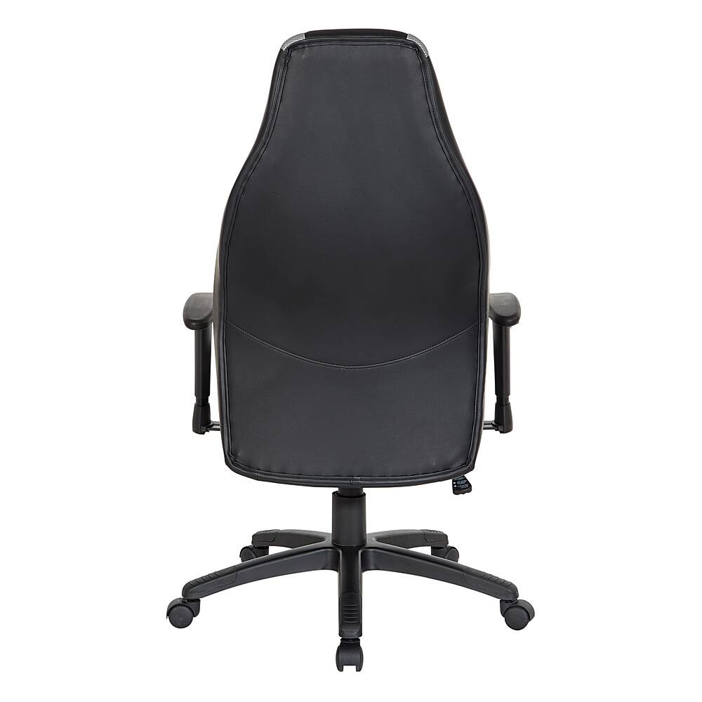 Alt View 13. OSP Home Furnishings - Commander Gaming Chair in Black Faux Leather and Grey Accents - Gray.
