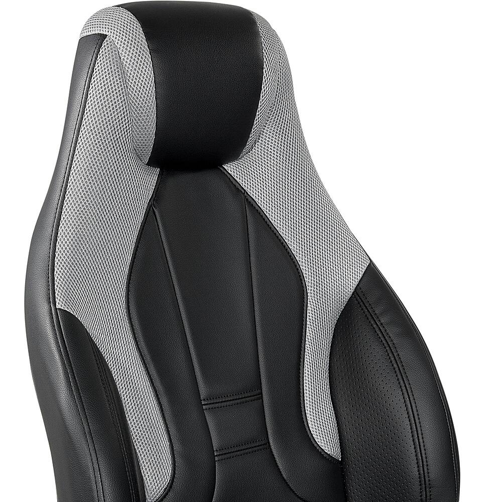 Alt View 20. OSP Home Furnishings - Commander Gaming Chair in Black Faux Leather and Grey Accents - Gray.