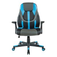 OSP Home Furnishings - Output Gaming Chair in Black Faux Leather  with Controllable RGB LED Light piping. - Black / Blue - Front_Zoom