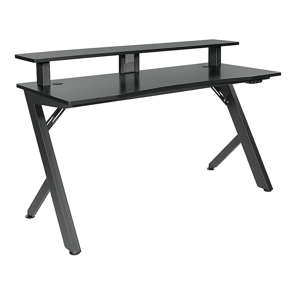Angle View: OSP Home Furnishings - Area51 Battlestation Gaming Desk with Matte Legs - Black