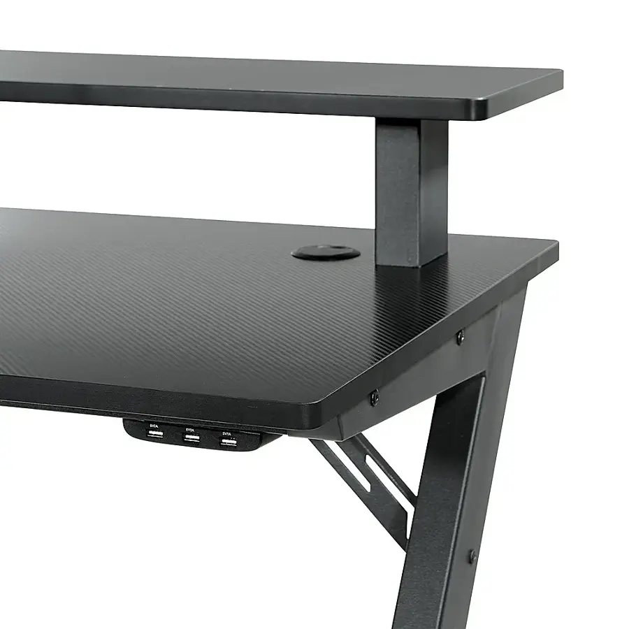 OSP Home Furnishings Area51 Battlestation Gaming Desk with Matte Legs ...