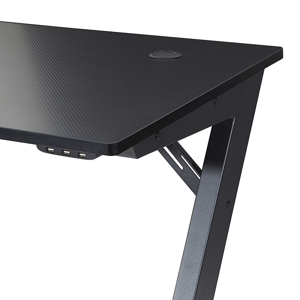 Alt View 13. OSP Home Furnishings - Beta Battlestation Gaming Desk - Black Carbon Top/Matte Black Legs.