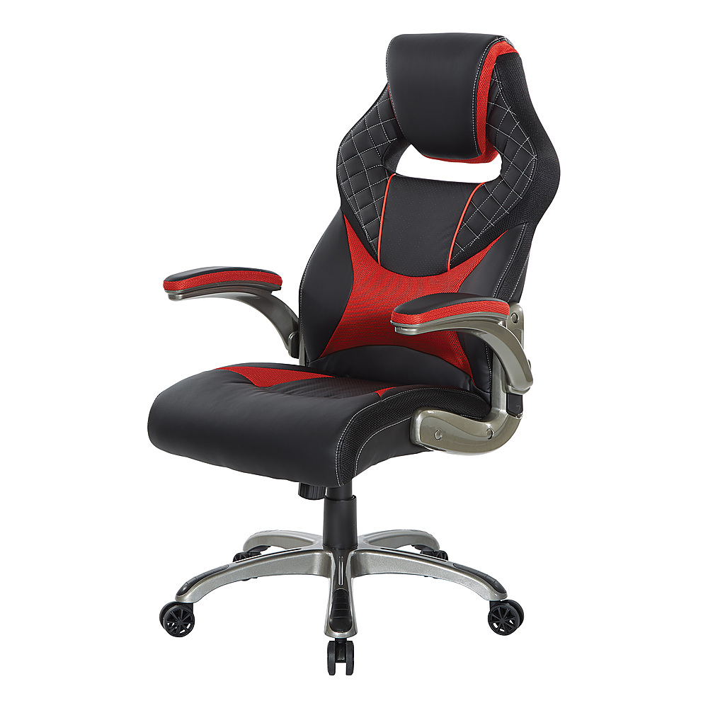 Angle View: OSP Home Furnishings - Oversite Gaming Chair in Faux Leather - Red